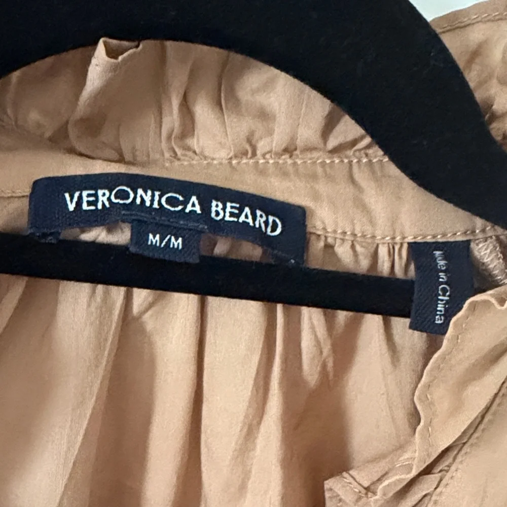 Veronica Beard Camel Blouse with Ruffle Detail - Picture 2 of 5